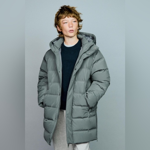 Zara Boys Hooded Puffer Down Jacket Coat Size 9-10
